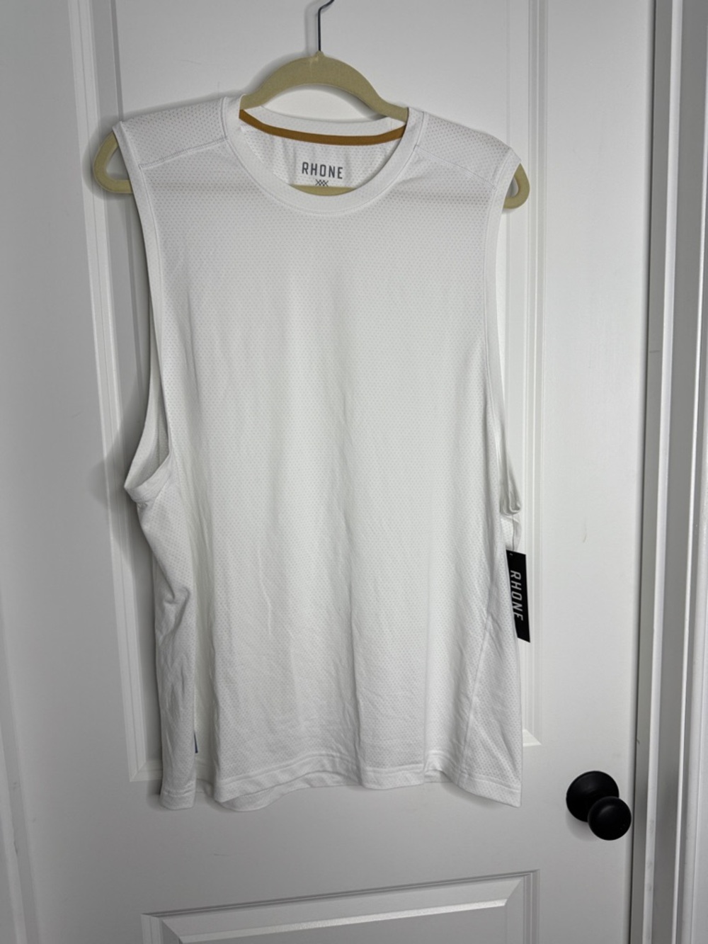 RHONE White Perforated Training Sleeveless Tank NWT